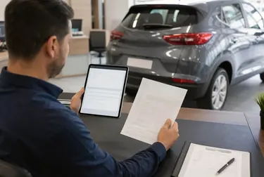 Profissional revisando documentos de licenciamento.